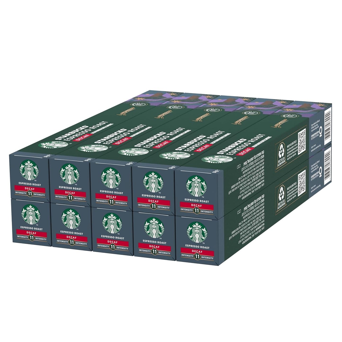 STARBUCKS Espresso Roast Entkoffeiniert od Nespresso, Dunkle Röstung, Kaffeekapseln 10 x 10 (100 Kapseln)