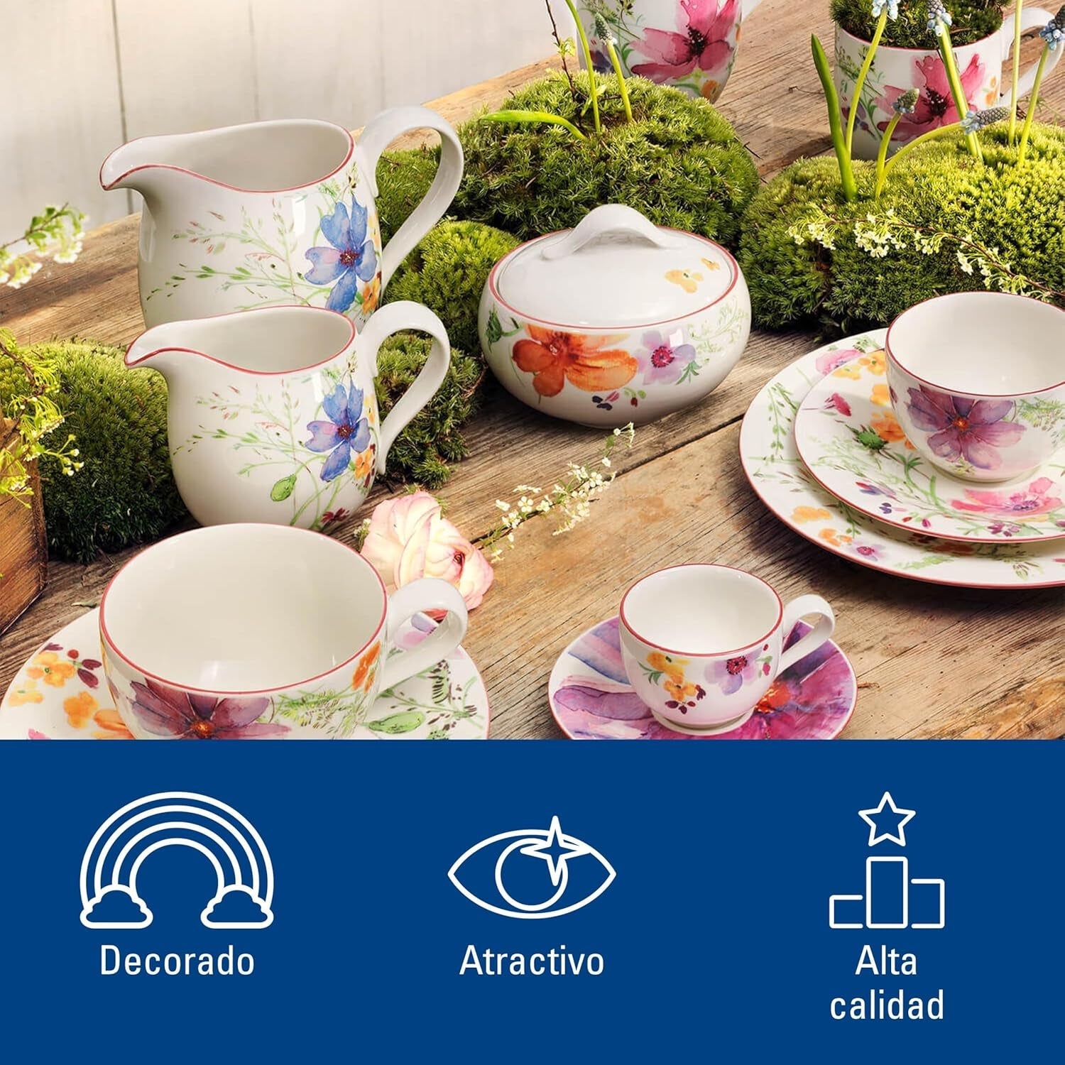 Villeroy & Boch - Cukřenka Mariefleur, Různé barvy, Vhodné do myčky, Vhodné do mikrovlnné trouby, Cukřenka s víkem, Cukřenka, Skladování, Kávový doplněk, Květinové nádobí, Prémiový porcelán