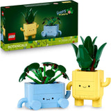 LEGO Botanicals Happy Plants - DIY sada pro děti se 2 umělými květinami a 2 barevnými květináči s kreslenými obličeji - Nápad na dárek pro dívky od 9 let - 10349 Stavebnice Besuche den LEGO-Store Výchozí název