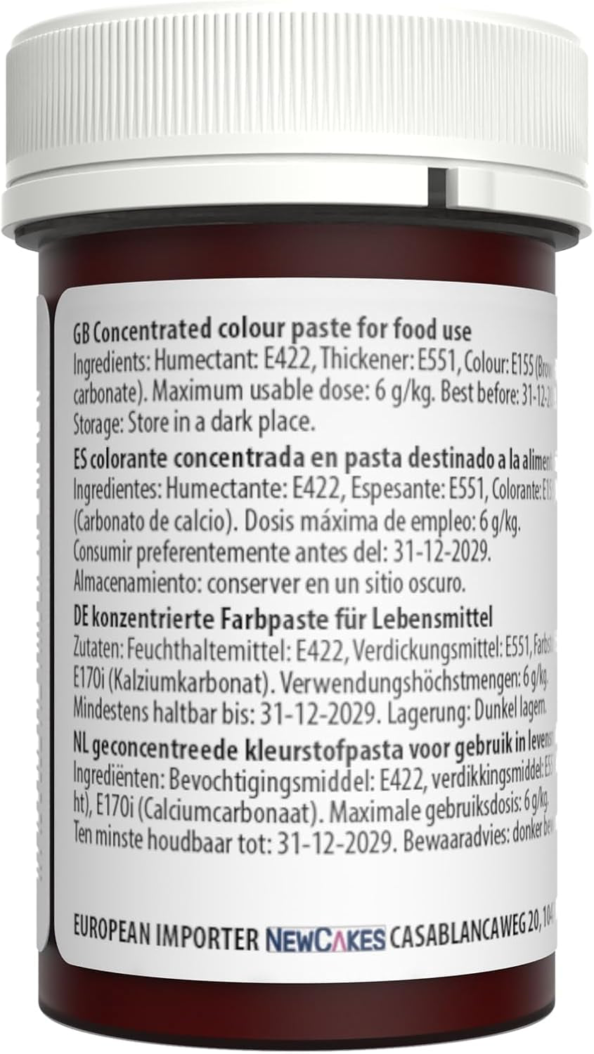 Hnědá potravinářská barvicí pasta Sugarflair, vysoce koncentrované pastelové potravinářské barvivo pro máslový krém, fondán, královskou polevu, ozdoby dortů a další! Živé potravinářské barvivo! - 25 g