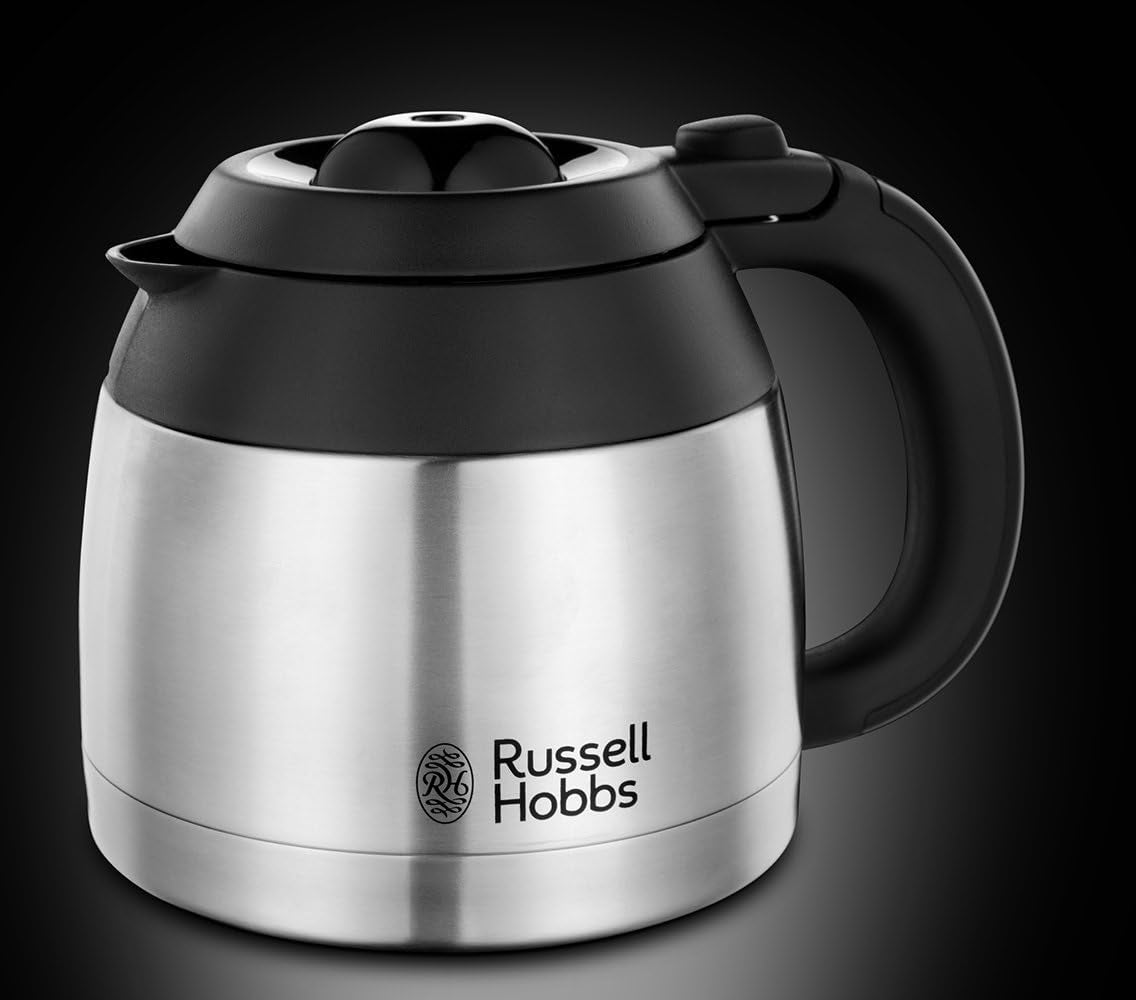 Kávovar Russell Hobbs [Sprchová hlavice pro optimální extrakci a aroma] Dobrodružný (1 až 8 šálků, 1,0 l termo karafa, automatické vypínání, systém proti odkapávání, 1100 W) Filtrační kávovar 24020-56