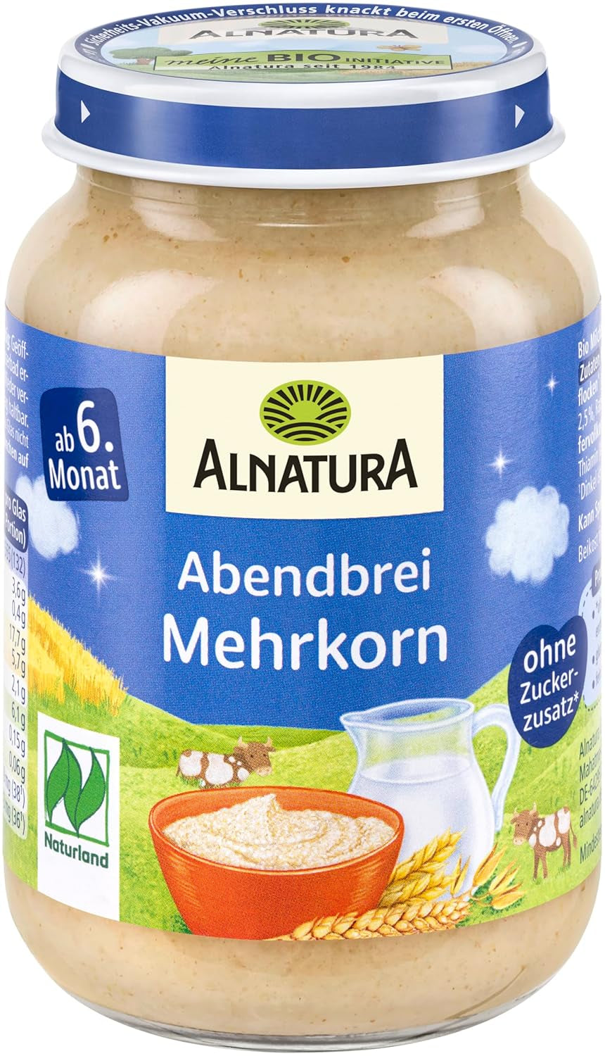 Naturland vícezrnná kaše od 6 měsíců, 6 x 190 g