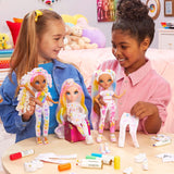 Rainbow High Color & Create DIY Modepuppe - Grüne Augen, Zopfe, extra Top & Schuhe, abwaschbare Regenbogenstifte - Ausmalen, Gestalten, Spielen, Auswaschen - für Kinder von 4-12 Jahren und Sammler