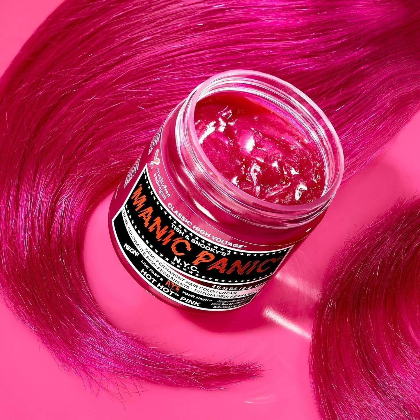 Manic Panic Hot Hot Pink Classic krém Vegano Cruelty Free Semipermanentní barva na vlasy 118 ml Naty Shop Hair Dye