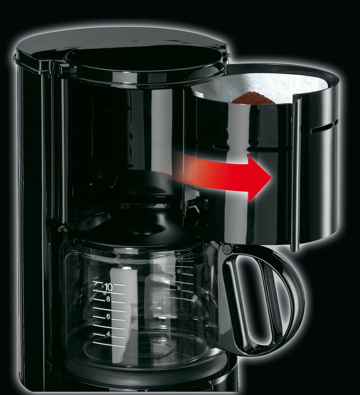 Espresso kávovar Braun KF 47 BK - Espresso kávovar s filtrem a skleněnou karafou na klasickou filtrovanou kávu, aromatická káva díky systému OptiBrew, systém proti odkapávání, automatické vypínání, černá