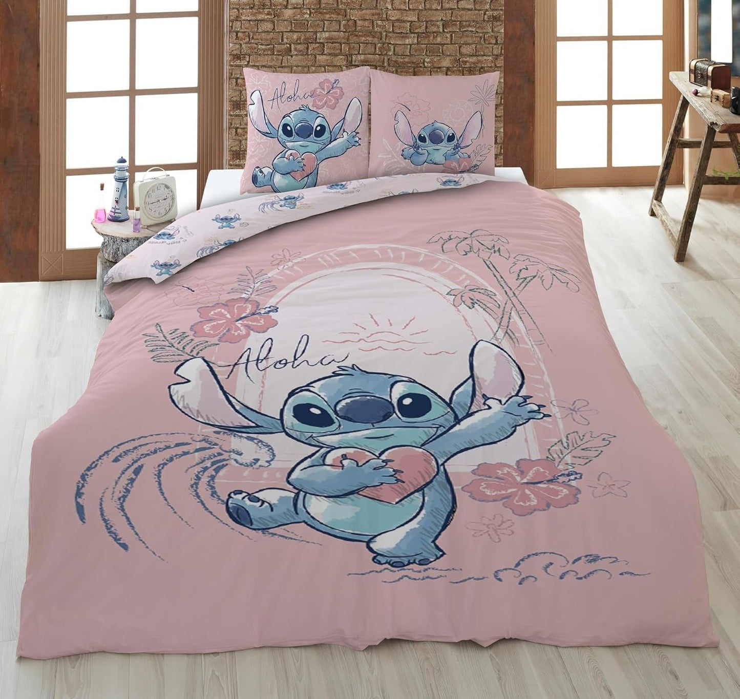 Oboustranné povlečení Stitch Aloha Dívčí povlečení 100% bavlněné povlečení – dětské Naty Shop Výchozí název