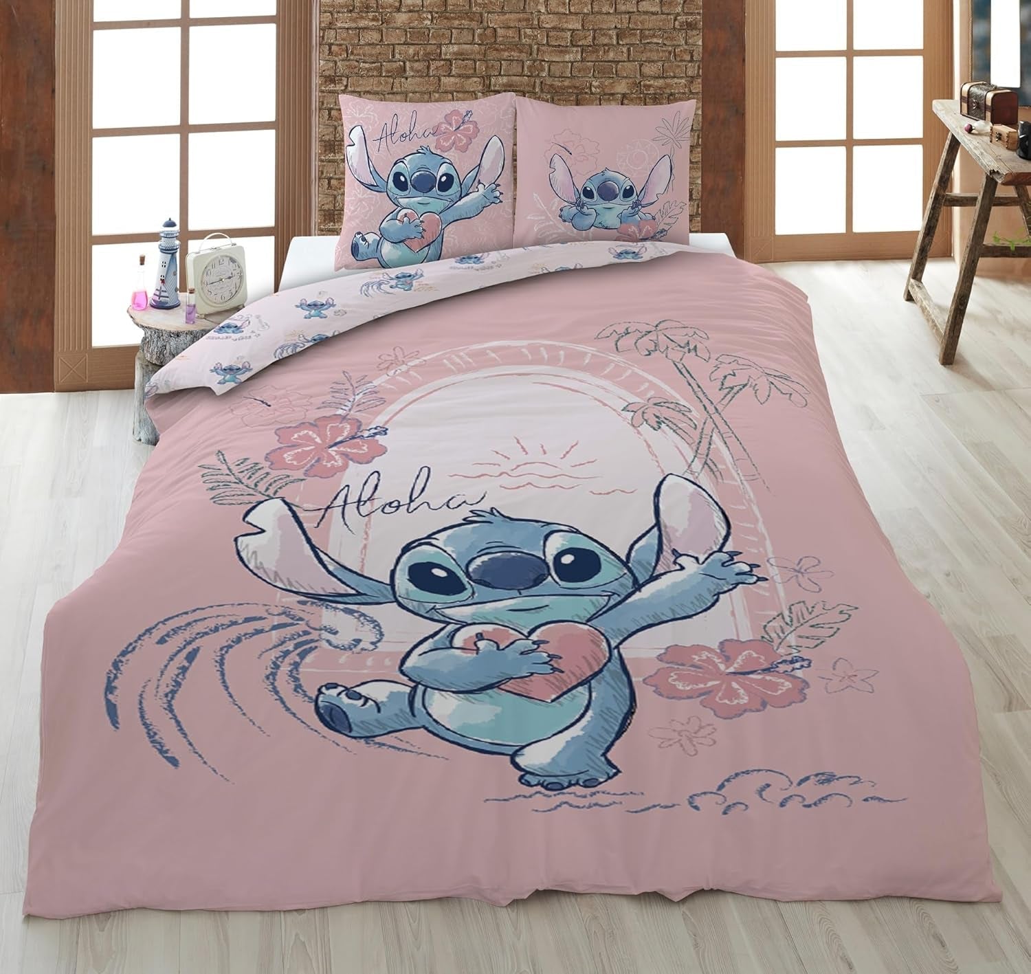 Oboustranné povlečení Stitch Aloha Dívčí povlečení 100% bavlněné povlečení – dětské Naty Shop Výchozí název