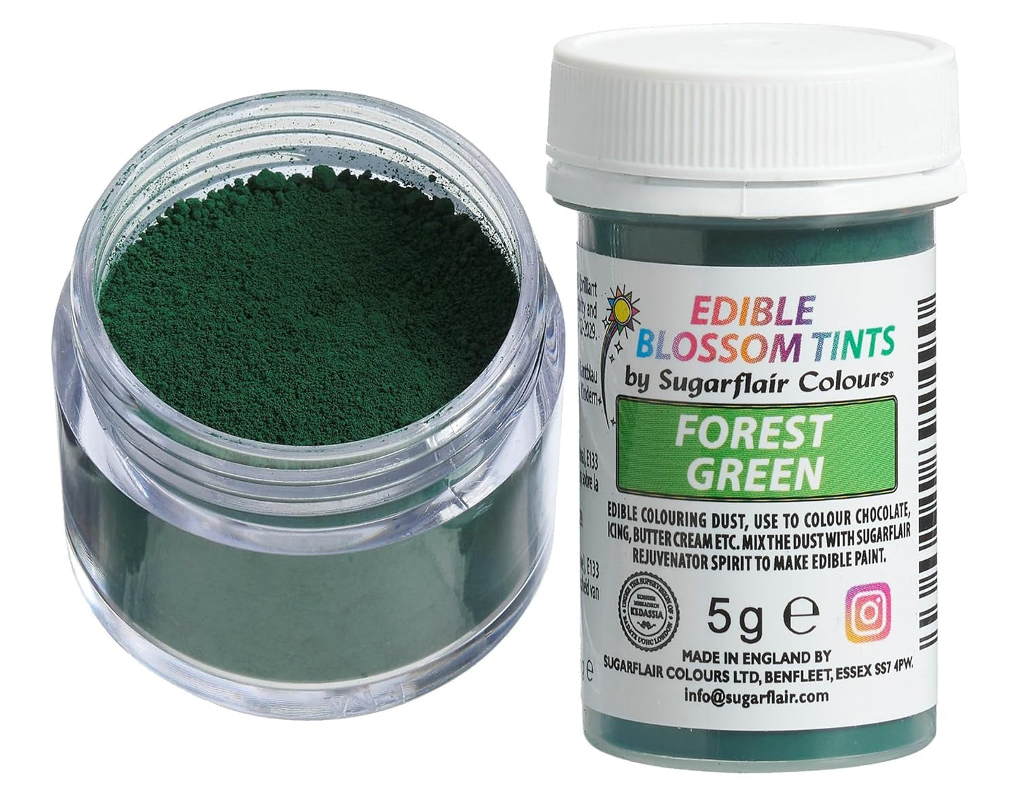 Sugarflair Blossom Tint Dust Forest Green - Potravinářské barvivo v prášku na ozdoby dortů, fondant, polevu, čokoládu, máslový krém, makronky a další - 5G