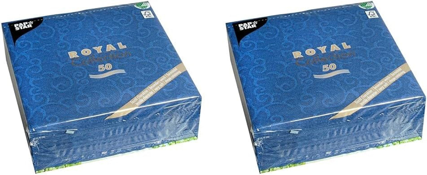 Papstar, 50 ubrousků "ROYAL Collection" 1/4-násobek 40 cm X 40 cm šampaňské "Casali", #84877