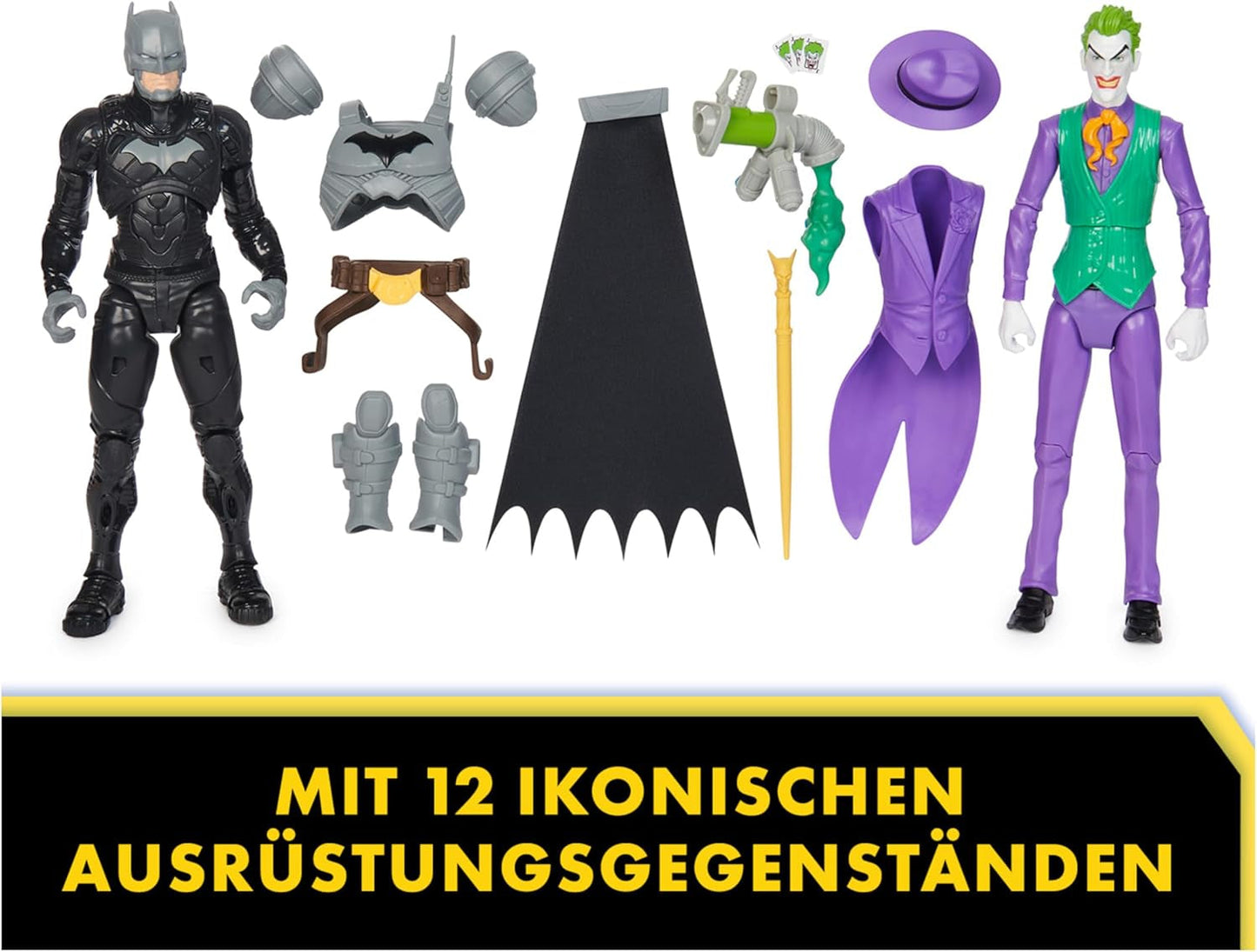 DC Batman Adventures Sada akční figurky Batman vs the Joker, 30 cm – 2 plně pohyblivé figurky s 12 ozubenými koly pro vzrušující hraní rolí, hračka pro 4+ děti Akční figurky Naty Shop