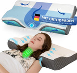 Polštář proti bolesti krku, Ergonomický ortopedický polštář na krk, Polštář s paměťovou pěnou na straně zadní části břicha, Polštář proti chrápání pro muže Ženy (62 * 34,5 * 12/8CM) Krční ortopedické polštáře Naty Shop Výchozí název