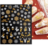 JMEOWIO Nagelsticker Weihnachten 9 Blatt Nail Art Sticker Selbtklebend Nagelaufkleber Schneeflocke Schneemann Festival Weißes Zlatá dekorace Nageldesign Zubehör