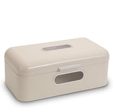 ECHTWERK Retro kovový košík na chléb s okénkem a víkem, sada 3 elegantních úložných boxů, kapacita 1,4 l, červené boxy na potraviny Naty Shop Cream Large Single