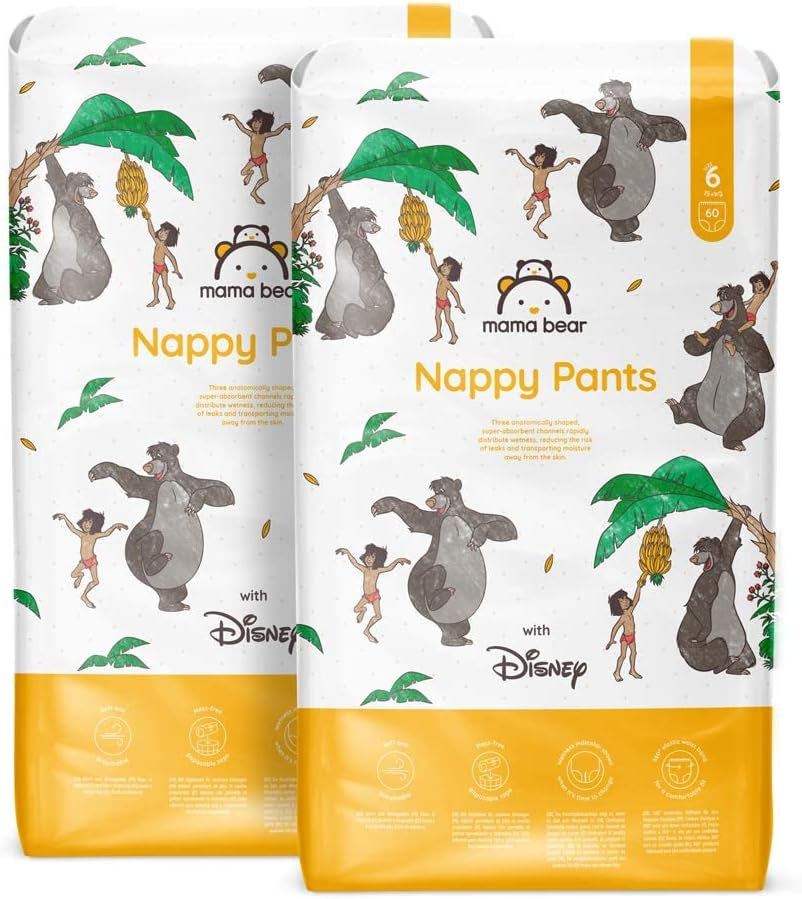 Značka Amazon: Mama Bear Disney Velikost 6 (15+ kg) – měsíční balení, bílá, 120 kusů (2 balení po 60)