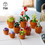 Mini rostlinky LEGO Icons, 9 sestavitelných umělých květin, sada botanických sbírek pro dospělé se sestavitelným terakotovým květináčem, domácí dekorace, dárek pro ženy a muže 10329 Stavebnice Besuche den LEGO-Store