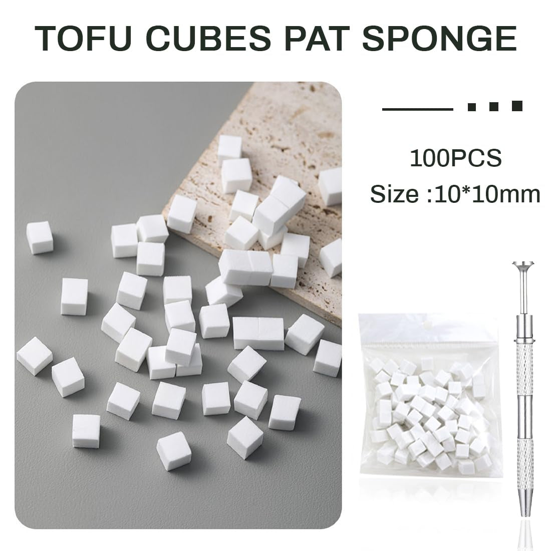 100 Stück Nail Art Schwamm Mit Metallgreifer, Sponge Brush Applicator, Sponge Nagel Pinsel, Maniküre Zubehör Für Nägel, Um Eine Varaudzen Von Gradient Nail Art Patterns Zu Ersetlen