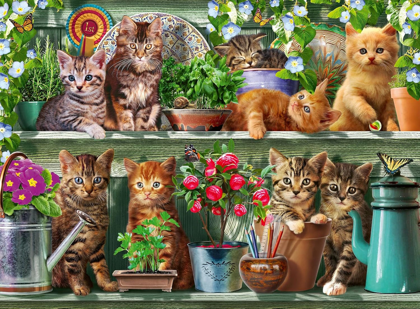 Ravensburger Puzzle 12000205 - Katzen Im Regal - 500dílné puzzle pro dospělé a děti od 10 let, puzzle s kočičím zvířetem Puzzle Naty Shop Nový design