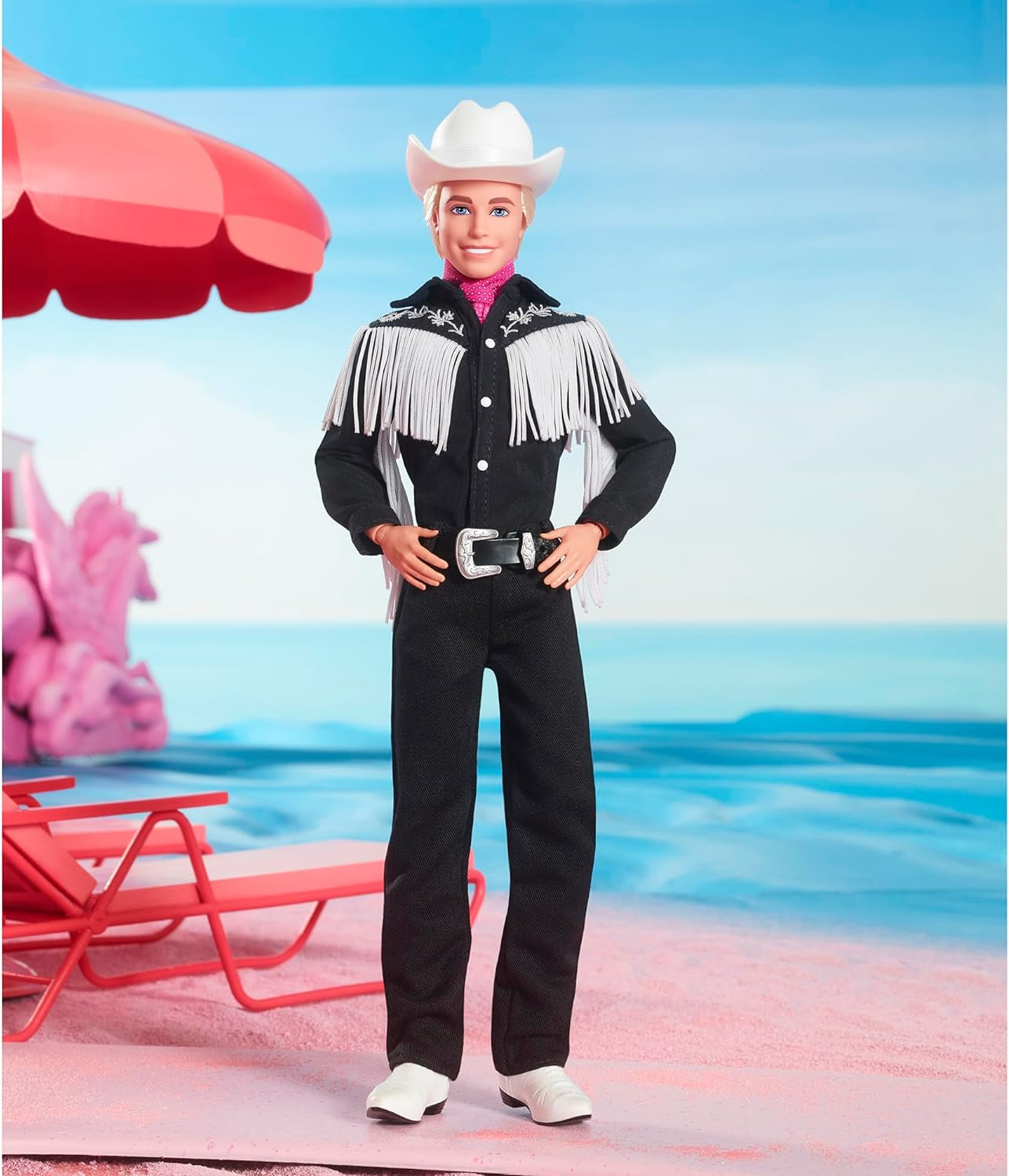 BARBIE the MOVIE Ken – sběratelská panenka ve westernovém oblečení, vintage košile, kovbojský klobouk, bílé boty z filmu pro děti od 3 let, HRF30 Naty Shop Dolls