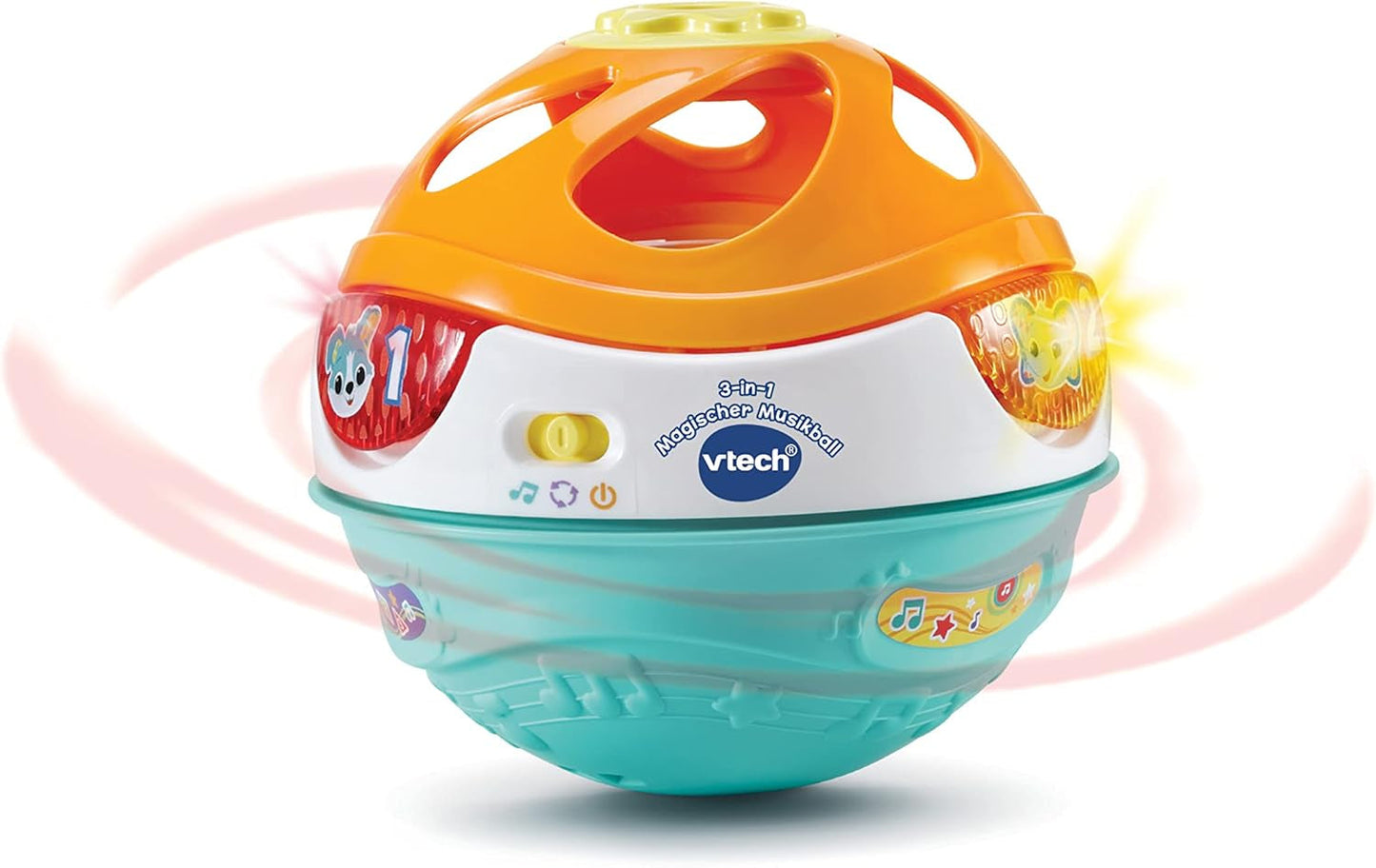 Kouzelná hudební koule Vtech Baby 3 v 1 Interaktivní samohybná hračka na hraní hudby na 9–36 měsíců Děti Barevné hračky pro miminka Naty Shop Single