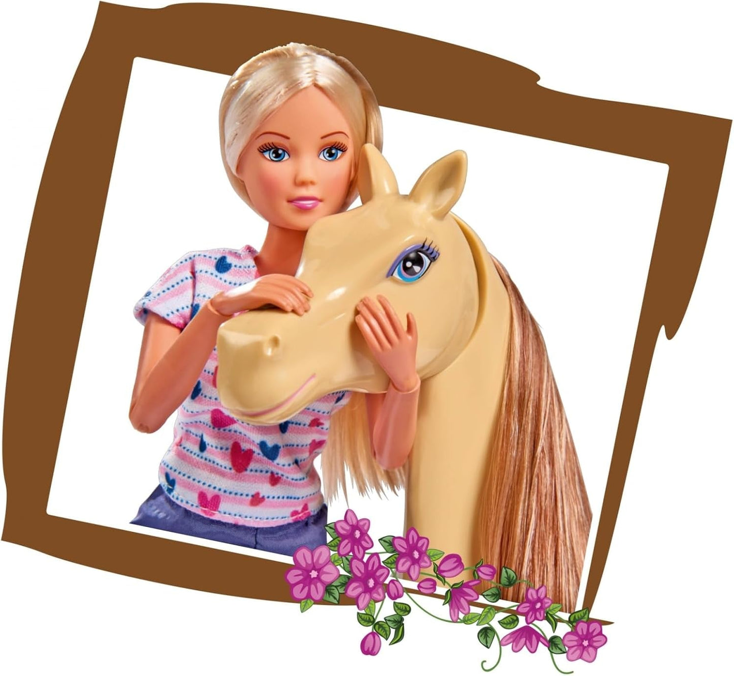 Simba 105730939 - Steffi Love Riding Tour, V jezdecké kombinéze, Se 2 koňmi, Plně kloubová panenka, Oblékací panenka, 29 cm, Pro děti od 3 let Panenky Naty Shop