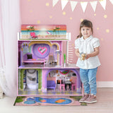 Oliviin malý svět Big Dreamland Západ slunce Současný dětský interaktivní dřevěný domeček pro panenky 3 patra s 16 nábytkem pro panenky Multi TD-13616A Domky pro panenky Naty Shop