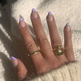 Dlouhé francouzské tipy Zlaté třpytivé lepidlo na dlouhé čtvercové nehty Glitter French Tip Sada umělých nehtů čtvercové umělé nehty pro ženy 24ks