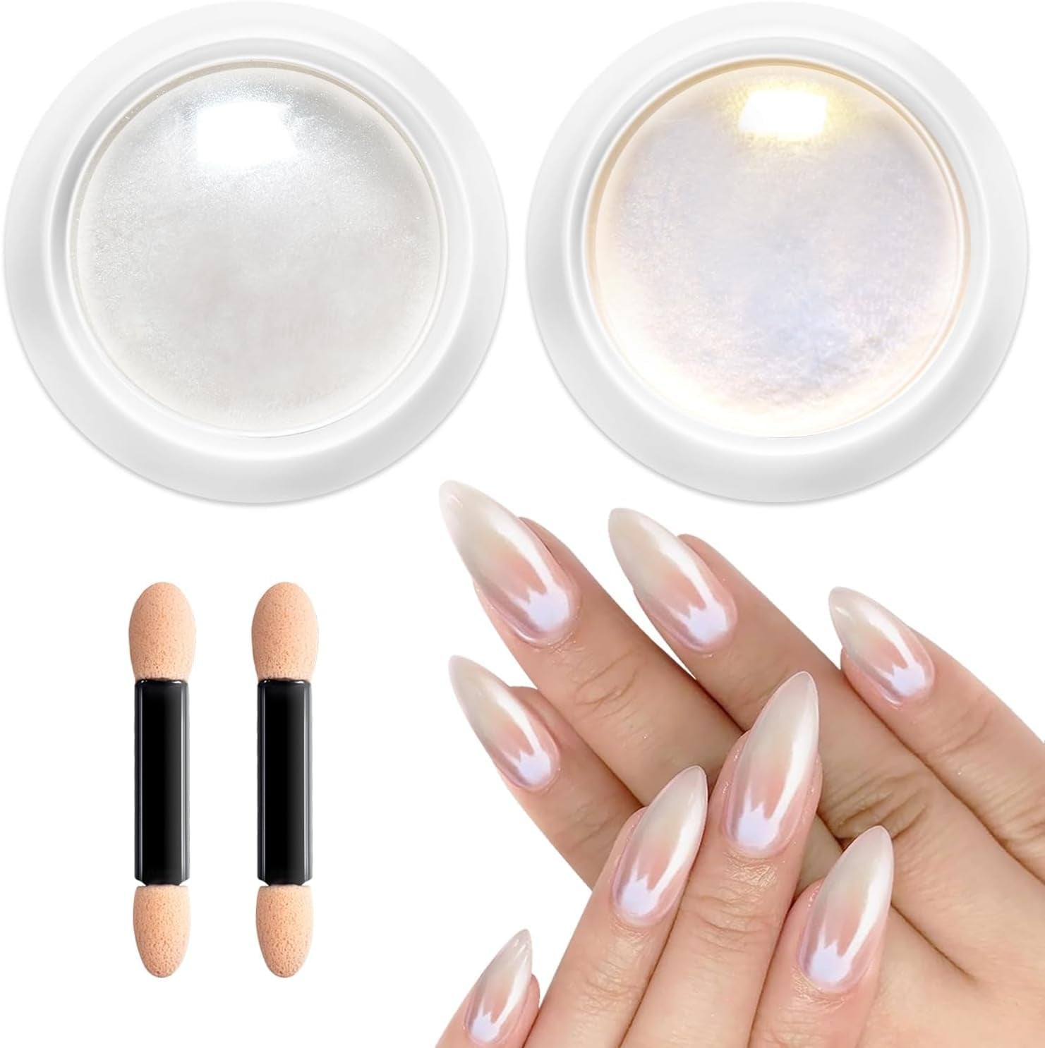 BISHENGYF Rose Gold Chrome Nail PowderNeue Upgrade Grosse Kapazitä Chrom PulverSuper-Spiegeleffekt Metall Mirror Chrome Powder – Neon Glassy Pearl Effect Glitter Nagelkunst Pulver Für DIY Salon
