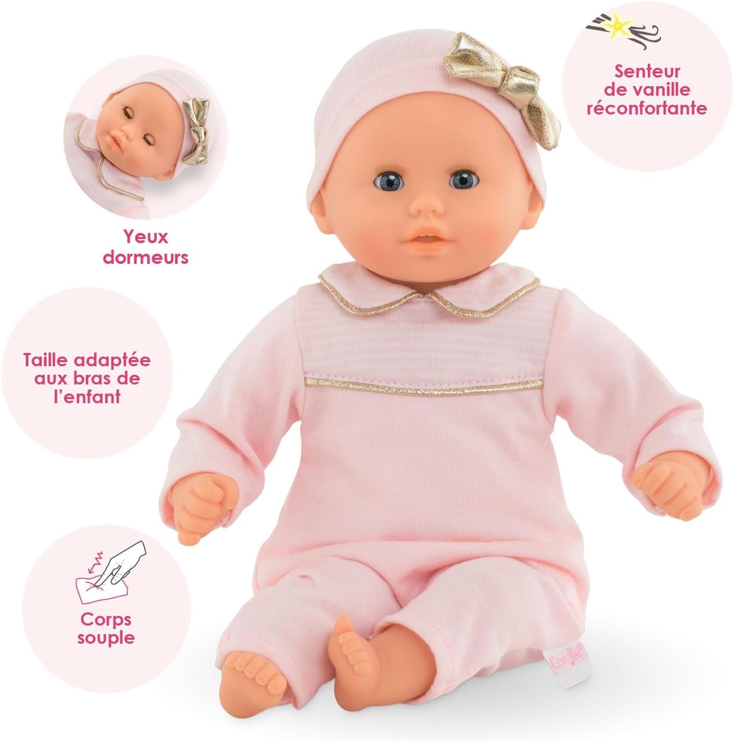 Corolle 9000100270 - Mon Premier Poupon Calin Manon Francouzská panenka s talismanem a vůní vanilky