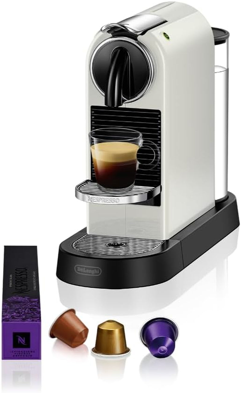 Nespresso EN167.W Citiz kávovar na kapsle, vysokotlaká pumpa a ideální regulace teploty, bez Aeroccino (napěňovač mléka), funkce úspory energie, 1260 W, krémově bílá, 37,4 x 11,9 x 25,5 cm