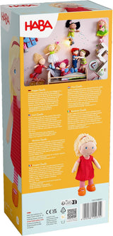 HABA 302108 - Panenka Annelie, látková panenka s oblečením a vlásky, 30 cm, hračka od 18 měsíců, červená Dolls Naty Shop