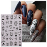 JMEOWIO Nálepka na nehty Glitzer Weihnachten 10 Blatt Nálepka na nehty Selbtklebend Nagelaufkleber Schneeflocken Zimní dekorace Nageldesign Zubehör
