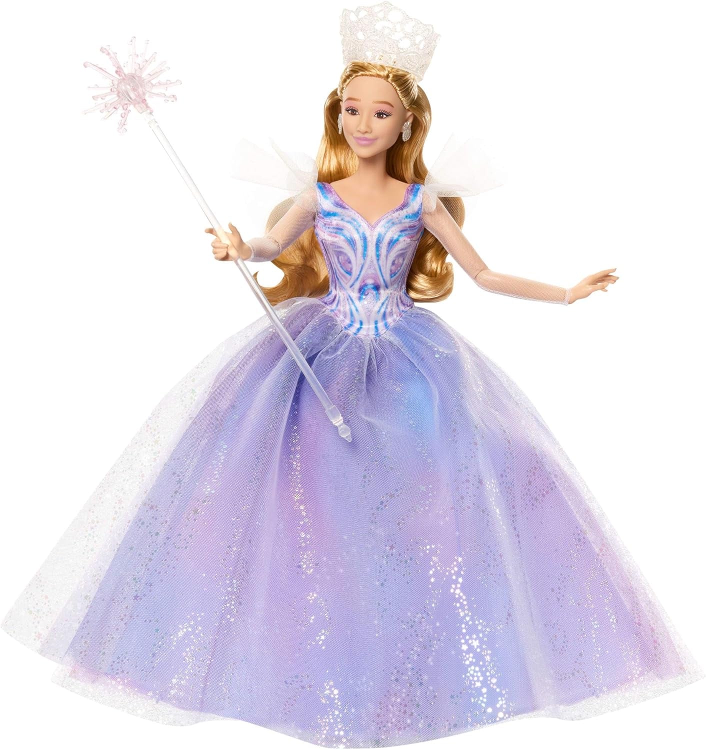 Mattel Wicked: Part 2 od Universal Pictures Glinda Deluxe Doll s odnímatelným oblečením a 3 doplňky, inspirováno filmem, JFM13, [Vícebarevné]