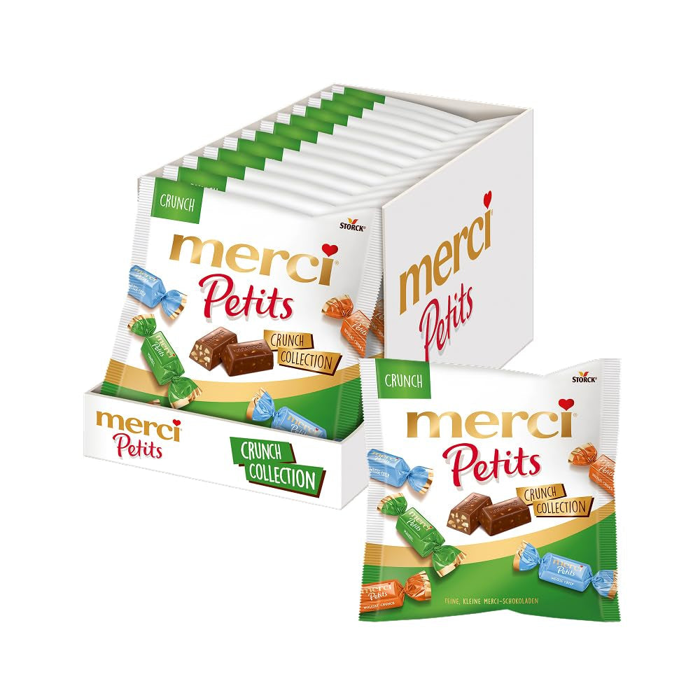 Kávový krém Merci Petits - 12 x 125 g - Malé pralinky z bílé čokolády na jemné čokoládě s kávovou smetanou - Jednotlivě balené čokoládové pralinky