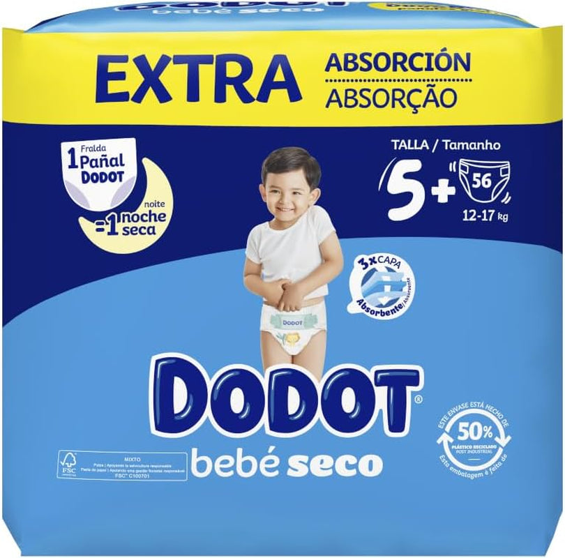 Baby Dry Extra - Jumbo balení, velikost 5-56 kusů