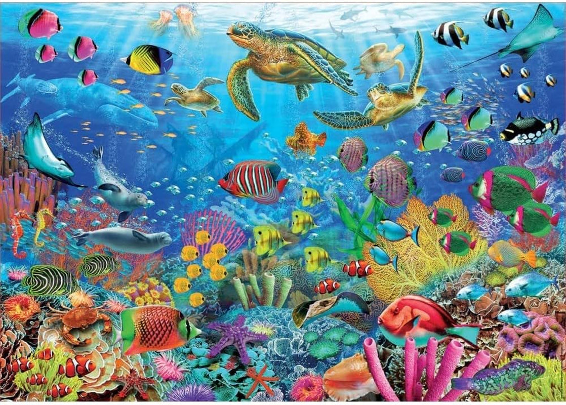 Educa - Puzzle 1000 dílků pro dospělé | Podmořský svět, puzzle 1000 dílků pro dospělé a děti od 14 let, mořská zvířata, puzzle přírody (19266) Puzzle Naty Shop