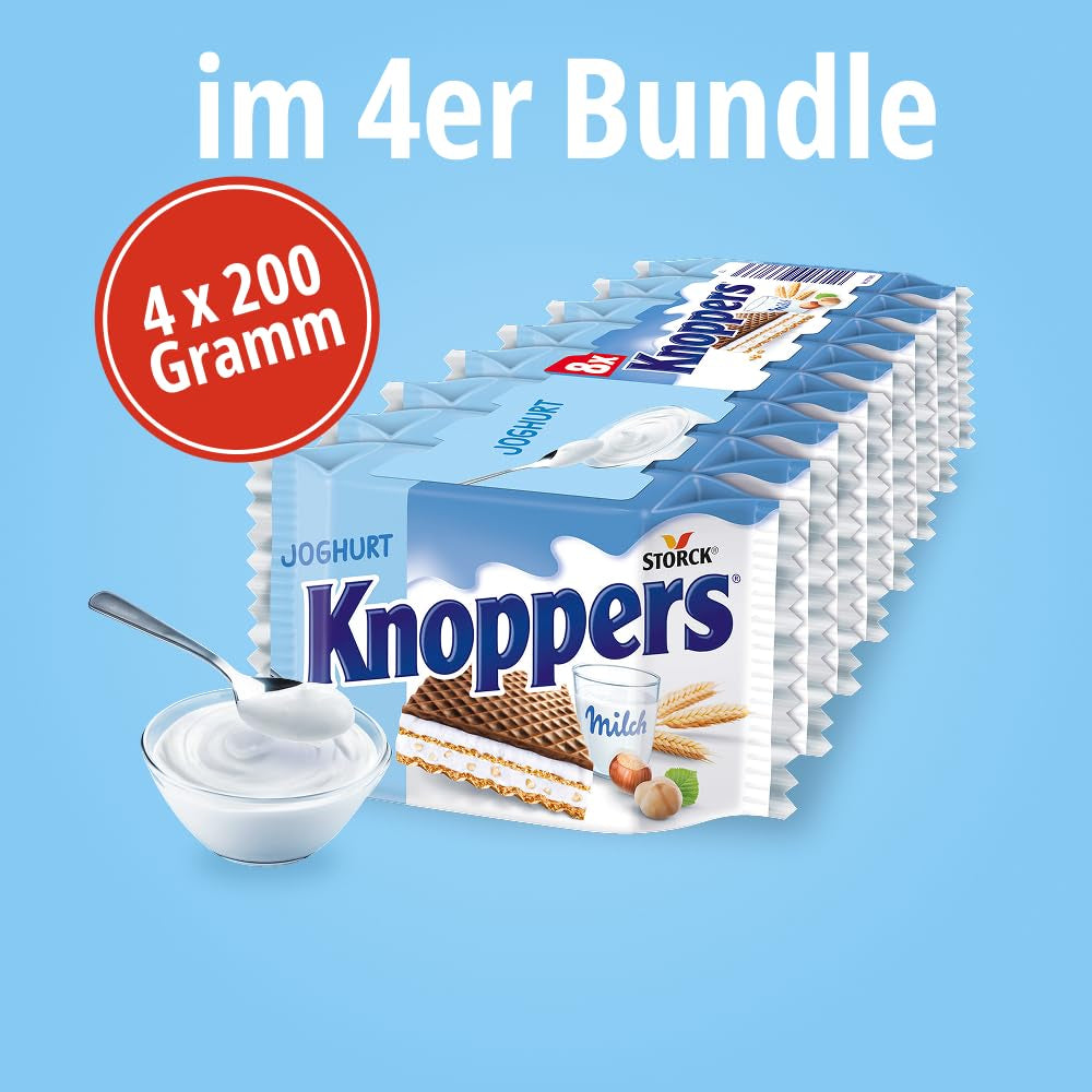 Jogurt – 4 x 200 g – Oplatkové plátky plněné jogurtem a nugátovým krémem, lískovými oříšky a kakaem