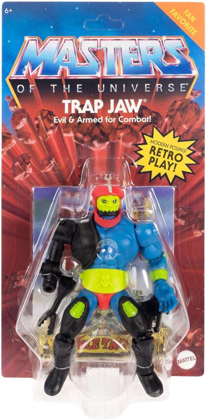 Masters of the Universe Origins Akční figurka Trap Jaw Sběratelská figurka, přibl. Oblíbená hračka 14cm Big MOTU padouch s 16 pohyblivými klouby a příslušenstvím, HYD41, [vícebarevné] akční figurky Naty Shop