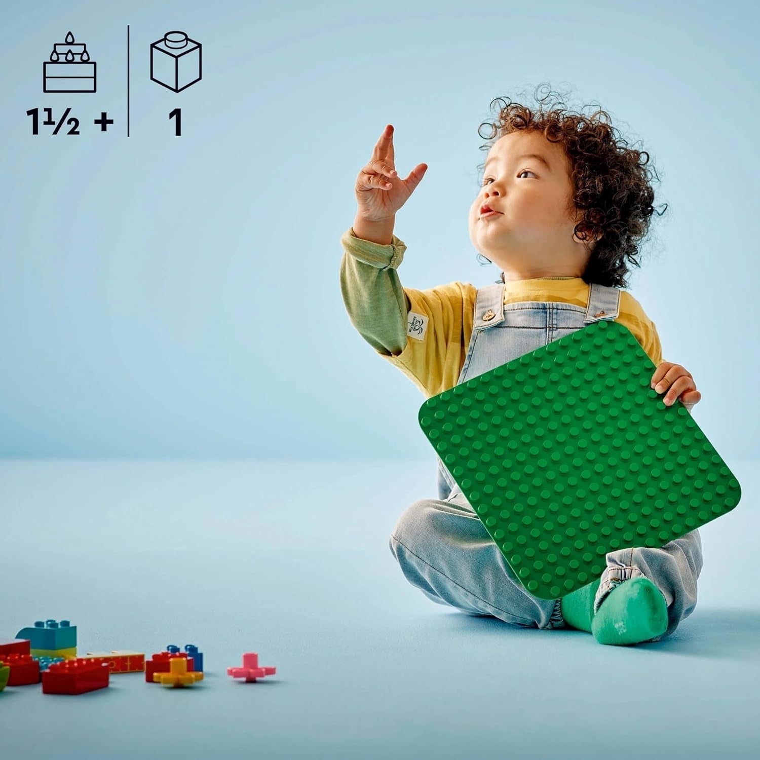 LEGO DUPLO stavební deska v zelené barvě, Stavebnice pro batolata od 18 měsíců, Na vystavování modelů, Umožňuje předškolákům kreativně stavět a hrát si nápaditě, Vzdělávací hračka 10460 Stavebnice Besuche den LEGO-Store