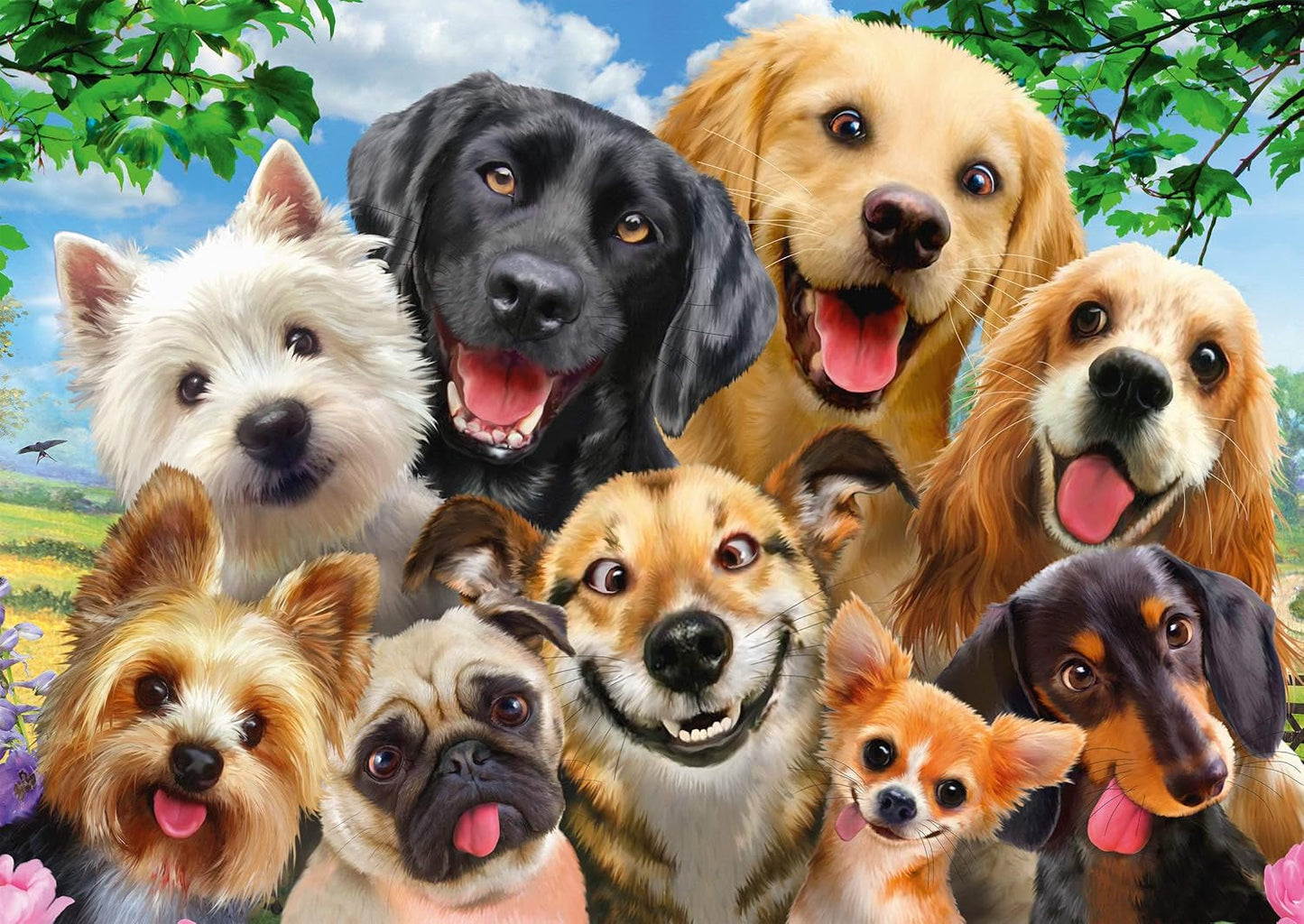 Schmidt Spiele 58390 Psí selfie, skládačka 500 dílků Puzzle Naty Shop