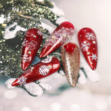 JMEOWIO Nálepka na nehty Weihnachten 8 Blatt Nagelaufkleber Selbtklebend Weiße Schneeflocken Nálepka na zimní nehty Dekoration Nageldesign Zubehör