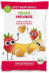 100% jahodové bio ovocné chipsy mrazem sušené jahodové chipsy Balení po 12 kusech (12 x 12 g) a křupavé srdce banán & jahoda bio dětské a kojenecké občerstvení (9 x 30 g) 270 g
