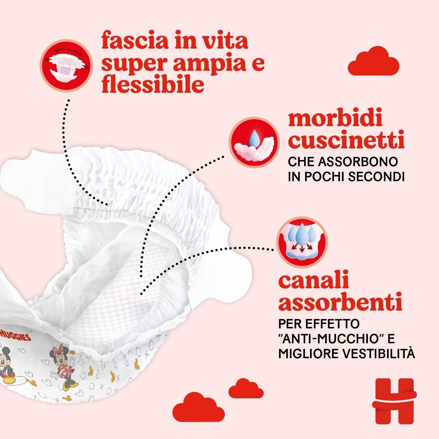 Plenky Huggies Ultra Comfort/Little Movers, velikost 3 (4–9 kg), design Disney, savé, plná ochrana, počet 126