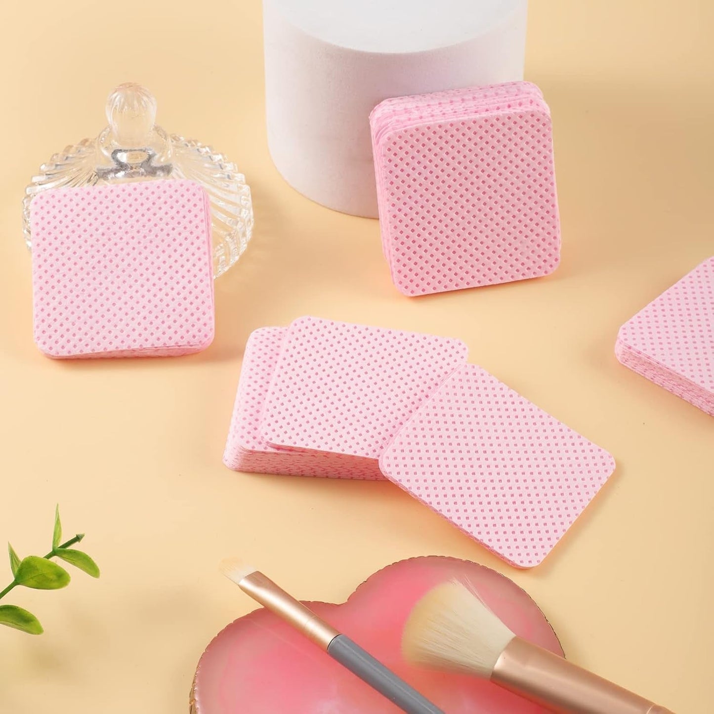 300 Stück Nagellackentferner Pads, Fusselfreie Nägel Wattepads Für Nägel Nagellackentferner Ubrousky na nehty Cleaner Gelnägel - Rosa