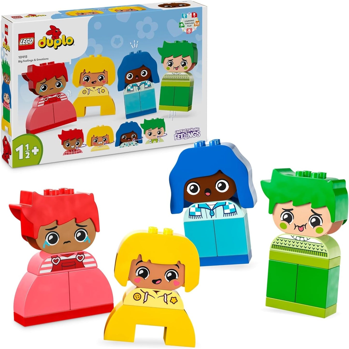 LEGO DUPLO Big Feelings, stavebnicová skládací hra s 23 barevnými kostkami a 4 figurkami, motorická hračka na podporu sociálního a emocionálního rozvoje malých dětí od 18 měsíců 10415 Stavebnice Beuche den LEGO-Store Výchozí název