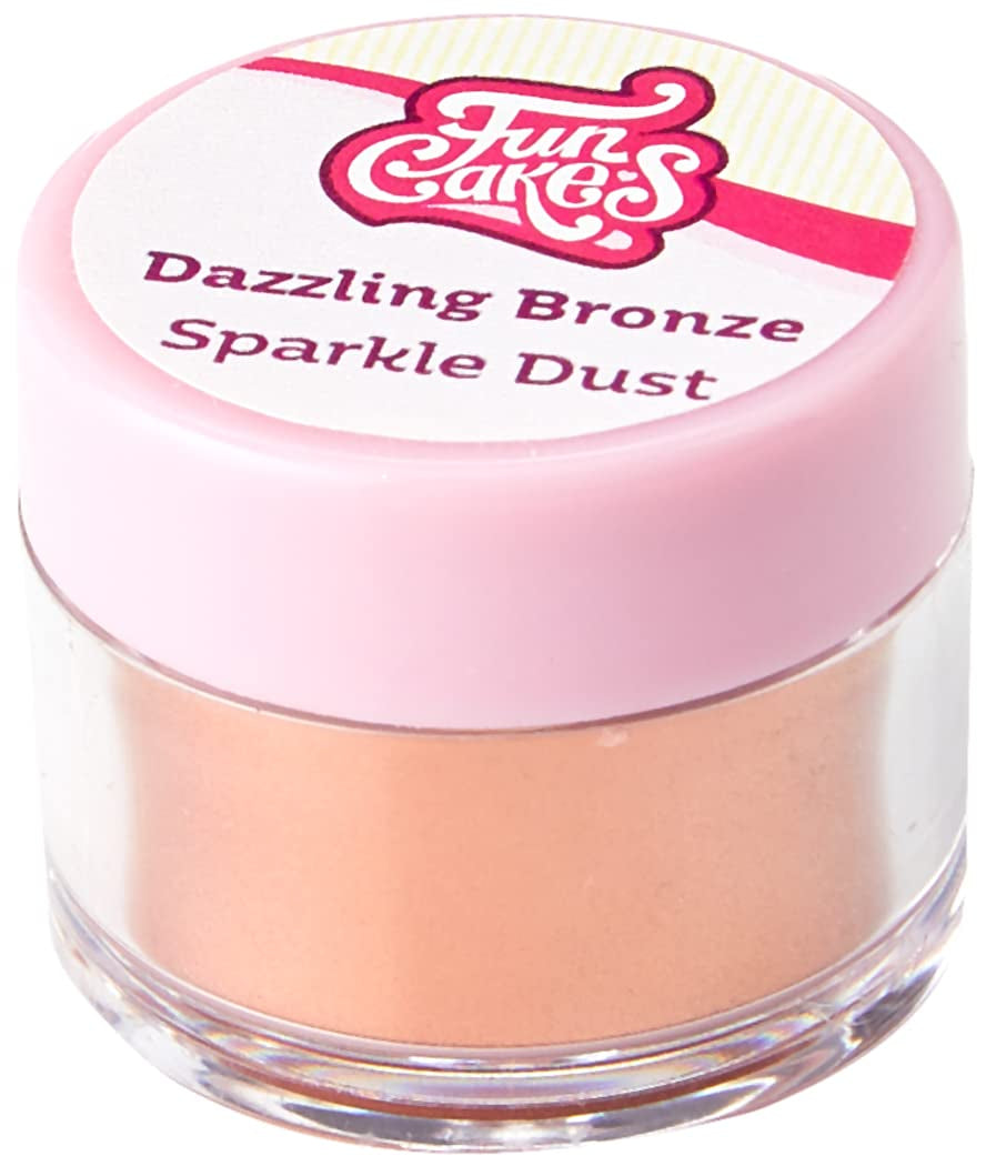 Funcakes Sparkle Dust Dazzling Bronze: Šumivé potravinářské barvivo v prášku na zdobení dortů, s certifikací Halal