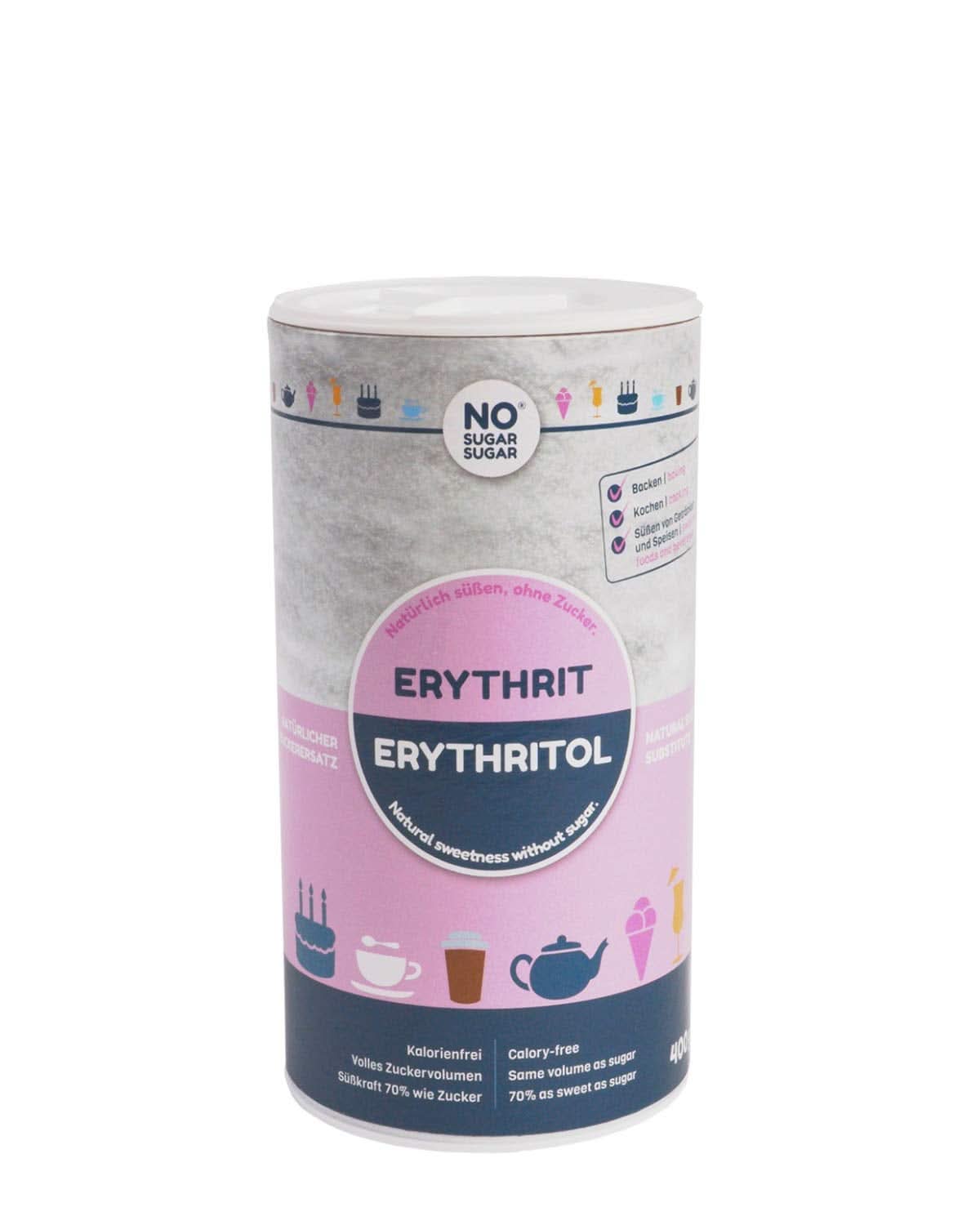 Bez cukru, přírodní Erythritol bez kalorií, použitelný jako náhražka cukru, 4,5 kg Sladidla Naty Shop 400 gramů