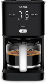 Espresso Tefal Smart'n Light s časovačem, Espresso s programovatelným filtrem 1,25 l, funkce aroma pro intenzivní aroma, funkce udržování teploty, proti odkapávání a snadné čištění, černá