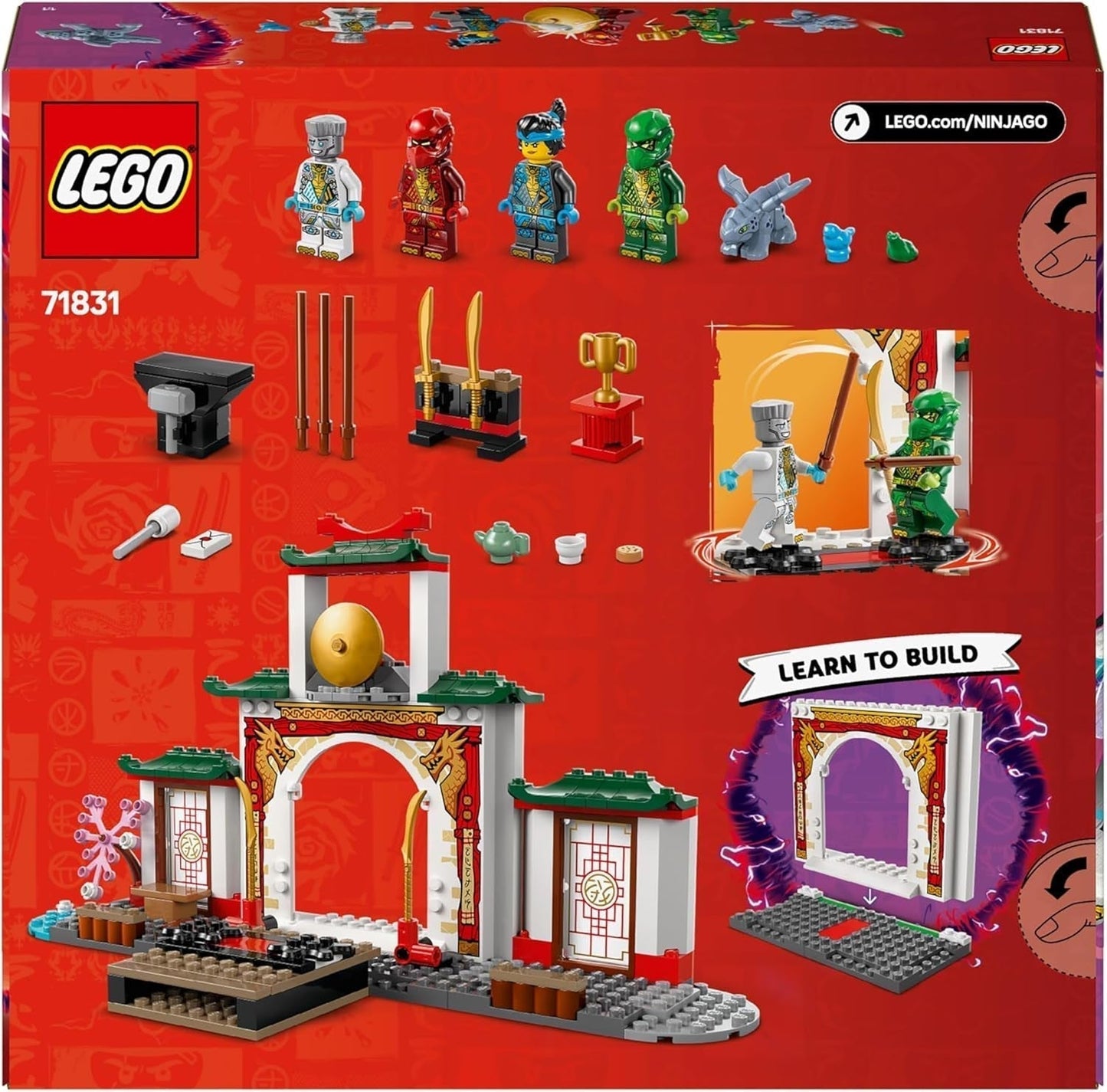 LEGO NINJAGO Spinjitzu Ninja Temple - Stavebnice se 4 minifigurkami a 1 figurkou draka - Stavebnice - Vánoční nebo narozeninový dárek pro chlapce a dívky od 4 let 71831 Stavebnice Besuche den LEGO-Store