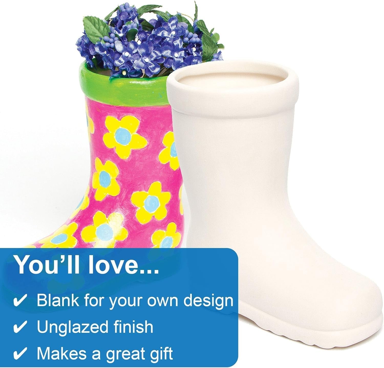 Baker Ross 'Wellies' keramické hrnce pro děti (2 ks)