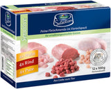 Dehner Premium Katzenfutter Sensitive Multipack, Nassfutter, für ernährungsensible Katzen, je 4 x Huhn / Rind / Pute, 12 x 100 g sáček (1,2 kg)